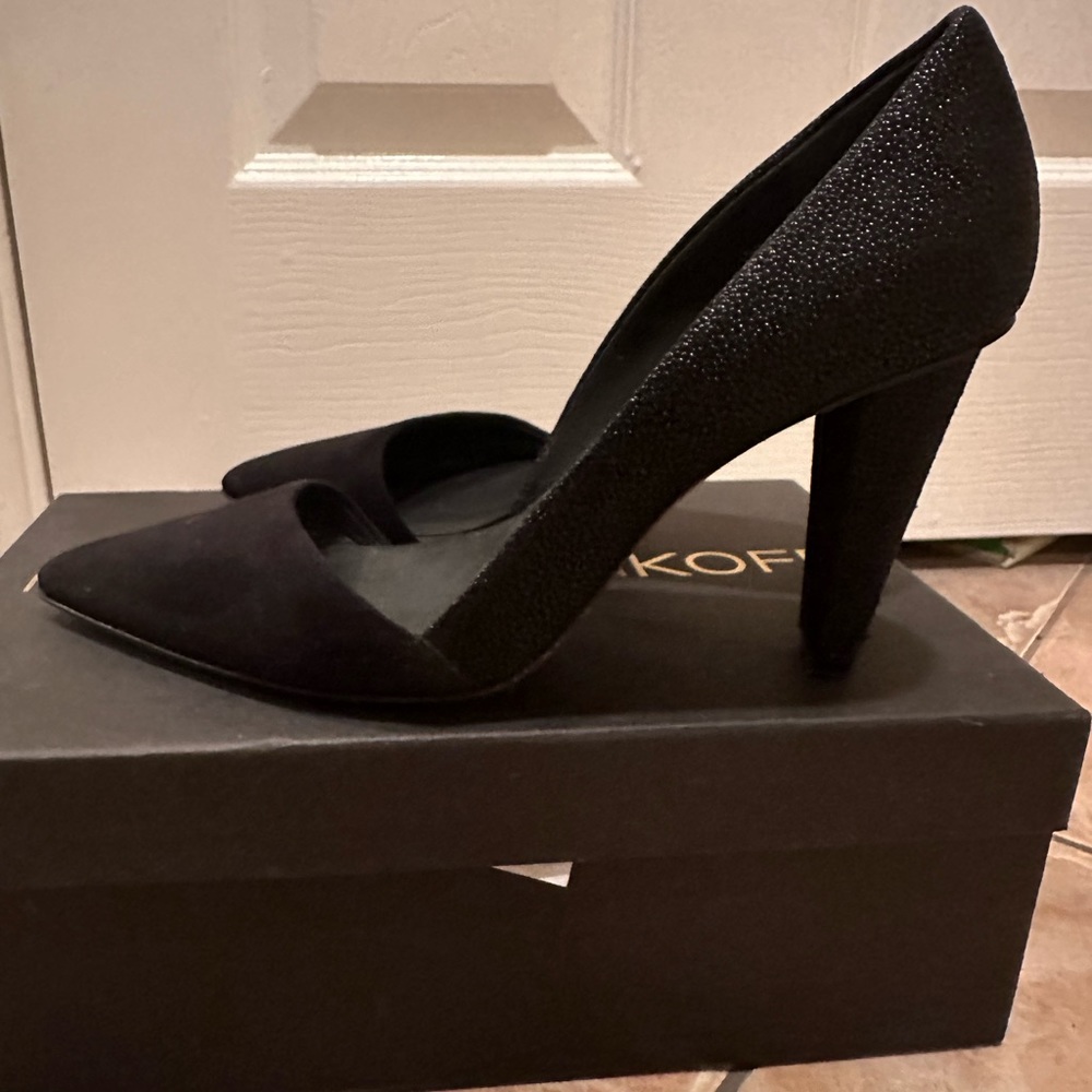 Rebecca Minkoff Black Textured Heels